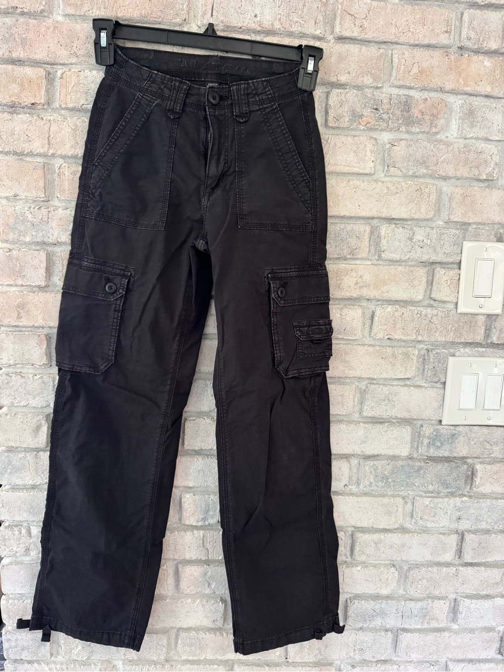 American Eagle washed black cargo pants